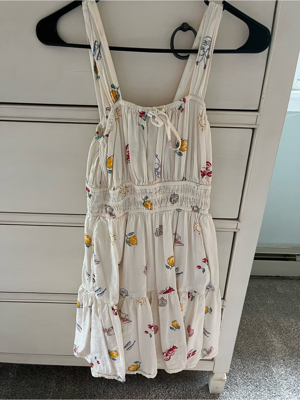 GAP Cream Sundress with Yellow, Red and Blue Fruit Print